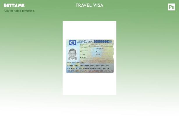 Модерен стил шаблон за патна виза на Доминиканската Република